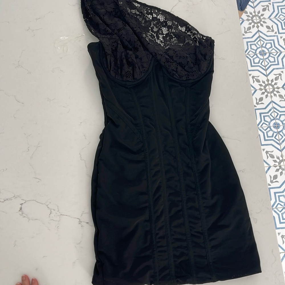 NWOT black lace mini dress